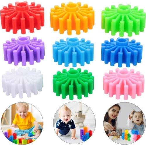 1 Set Gears Interlocking DIY Building Blocks Bulk Develop Intelligence Early Educational Toys For Kids Gift