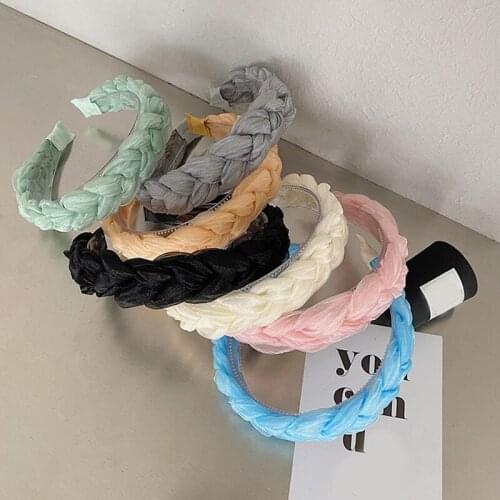 Mesh Twist Braid hair hoop Nailed Pearl Wide Brim HairbandTwisted Headband colorful Hairpin Temperament Fashion Hair Accessories