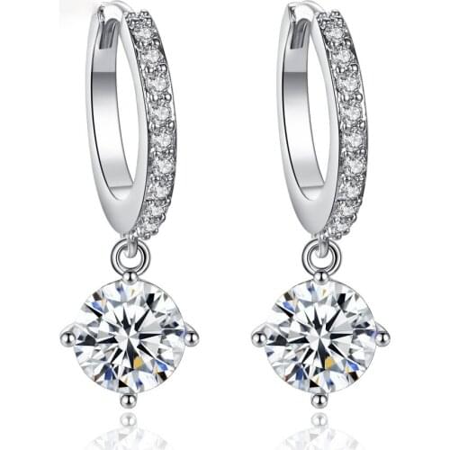 2021 New Simple Elegant Zircon Earrings Golden Wedding Earrings for Woman Gift Wedding Earrings Jewelry Wholesale
