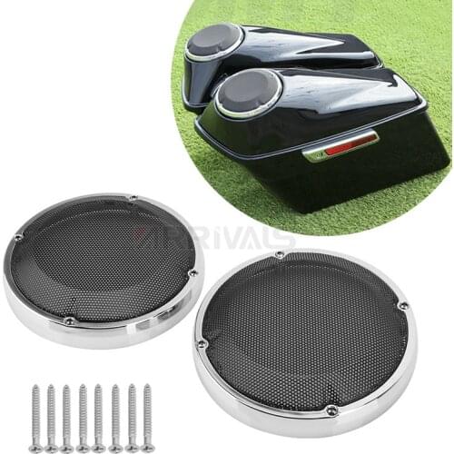 6.5" Motorcycle Saddlebag Lid Speaker Grill Cover Lower Vented Fairing For Harley Touring Street Electra Glide Road King 83-20