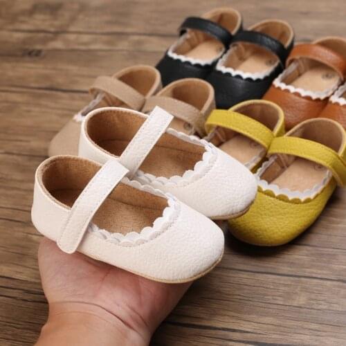 Toddler Baby Girl Bowknow PU Crib Shoes, Soft Sole Princess Mary Jane Flats with Non-Slip Bottom