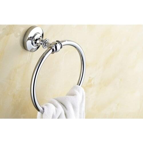 Polished Chrome Brass Bathroom Wall Mounted Towel Ring Holder Bathroom Accessories Bath Hardware Bathroom Fittings mba805