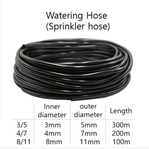3/5 4/7 8/11 mm Watering Hose Garden Drip Mist Pipe PE PVC Hose Sprinkler Irrigation System Watering for Greenhouses Capillary