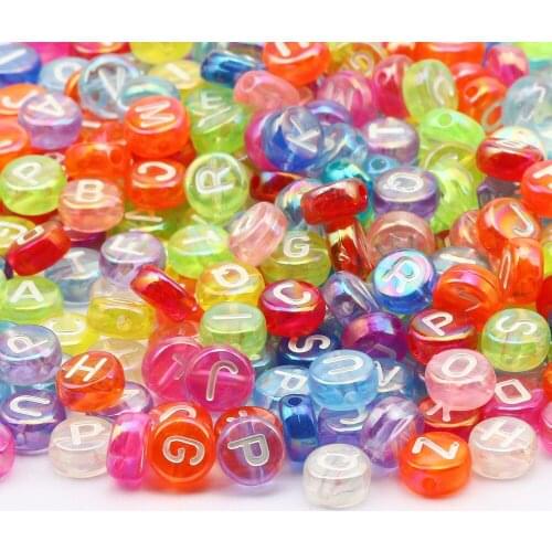 Colorful Mix Round Acrylic Letter Beads 4x7mm Loose Alphabet Spacer Bead For Jewelry Making Necklace Bracelet Accessories Beaded