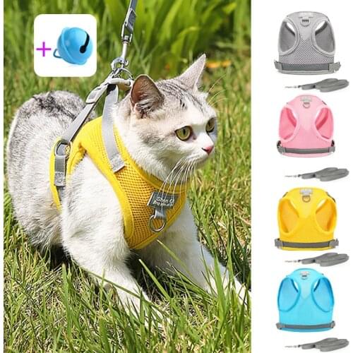 Cat Harness And Leash Small Dog Kitten Collar Puppy Adjustable Vest Lead For Pet Reflective Harness Cats Accessories Supplies
