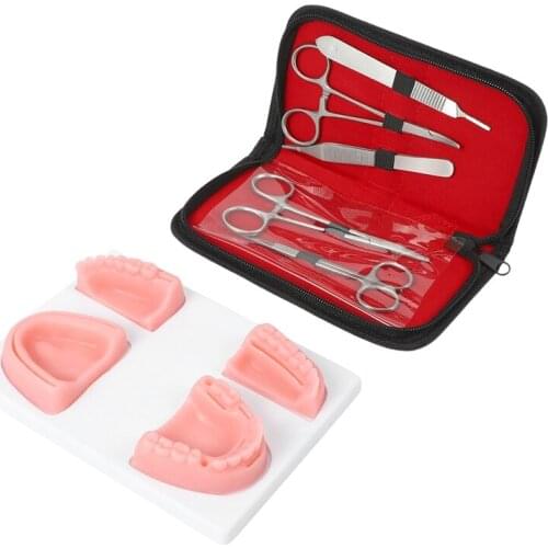 Practice Kit, Oral Model, Swaged Needle,Training Instrument Kit with Gel for Students Oral Suture Training