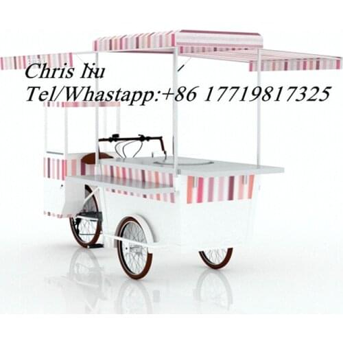 Stainless steel ice cream bike snacks bike popcorn bike cut cargo bike for sale