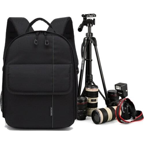 Waterproof Multi-functional Digital DSLR Camera Video Bag with Rain Cover Small SLR Camera Laptop Tripod Bag for Photographer