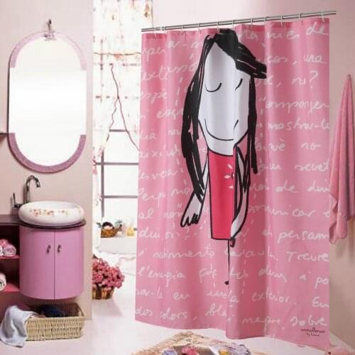 Shower Curtain Carton Girl Pattern Hotel Waterproof Hanging Cloth Printing Curtains for Bathroom 3JL519 Jarlhome
