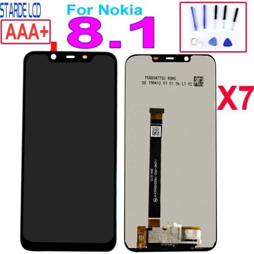 AAA 6.18" LCD For Nokia 8.1 TA-1119 TA-1121 TA-1128 TA-1131 LCD Display Touch Screen Digitizer Assembly For Nokia X7 LCD Display