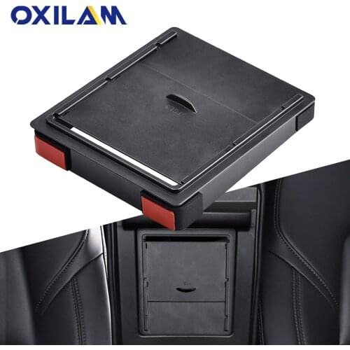 1Pcs Car Interior Accessories for Tesla model 3 Y 2020 2021 2019 2018 2017 Console Armrest Concealed Storage Box Organizer Black