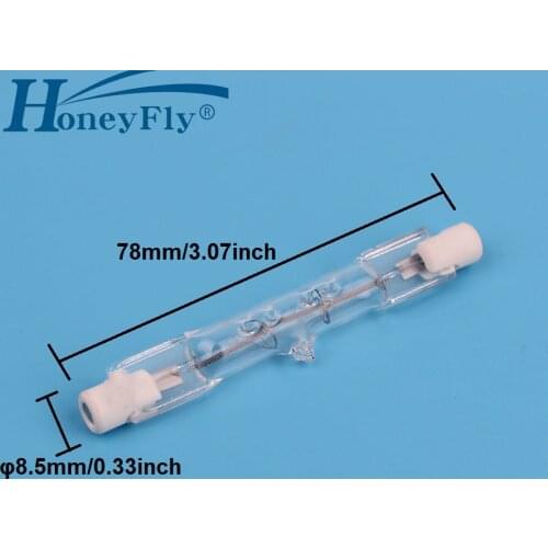 HoneyFly 1pc 78mm Halogen Bulbs 220V/110V 100W 150W 200W 250W R7S Double Ended Filament Flood Lights Halogen LampJ78 Quartz Tube