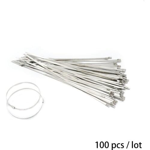 100pcs 4.6mmx300mm STAINLESS STEEL ZIP CABLE TIES LOCK TIE WRAP TT100460