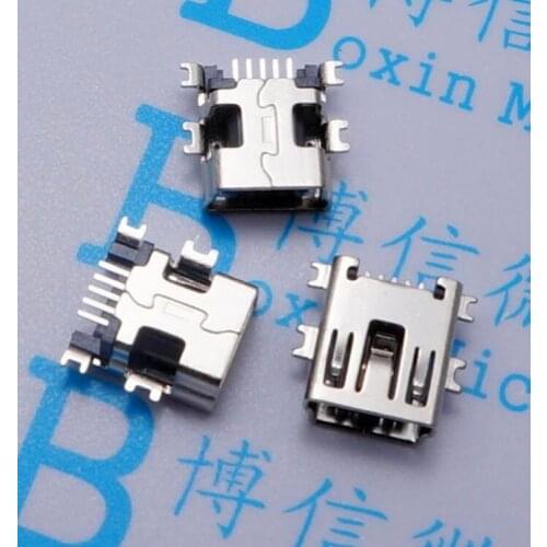 120pcs USB mini USB 5P Shen board socket Data interface USB socket USB socket plate for MP3 MP4 socket