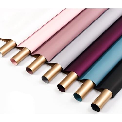 5Pcs Luxury Gold Flower Flowers Packaging Paper DIY Crafts Scrapbook Wedding Bouquet Gift Box Waterproof Wrapping Origami Paper