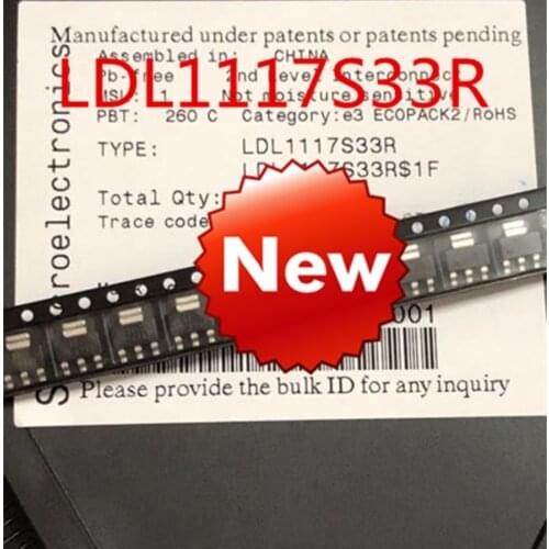 50pcs-100pcs New original LDL1117S33R 1117S33 silk screen LL33 SOT-223 3.3V low dropout voltage regulator IC