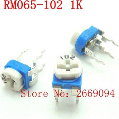 50PCS RM065 RM-065 1K ohm 102 RM065-102 Trimpot Trimmer Potentiometer variable resistor free shipping