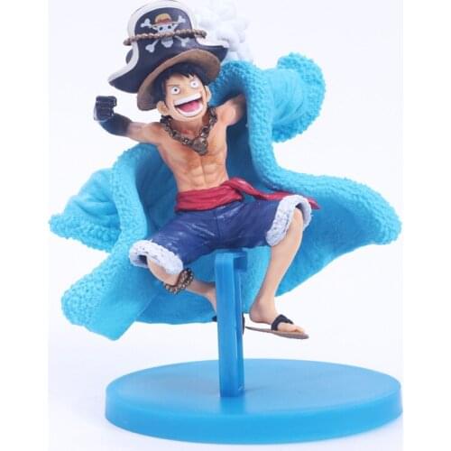 13cm Anime One Piece Monkey D Luffy 20th Anniversary Action Figure Blue Luffy PVC Figure Model Toy Dolls gift brinquedos hot