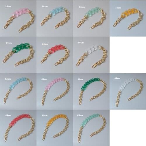 Bag Handle Chain DIY Acrylic Resin Handbag Strap Shoulder Purse Replacement Straps with Buckles for Bags Decoration