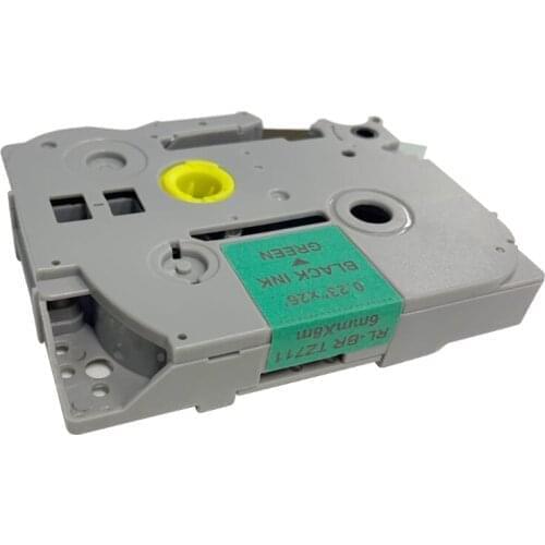 Black on Green TZe-Z711 Compatible Label 6mm*8m For PT-E115 Tape