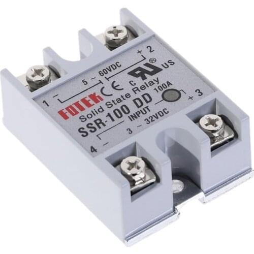 DC-DC Single Phase Solid State Relay SSR-100DD SSR Module 100A DD Input Voltage 3-32V DC TO 5-60V DC Output Load SSR 100DD