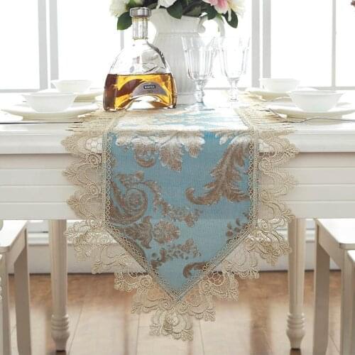 European-style luxury dining table flag lace fabric sharp corner fashion coffee table flag American rectangular simple TV cabine