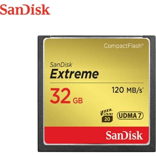 Sandisk Extreme Compactflash Memory Card 32GB CF Card High Speed 120MB/s support 1080P Full HD video for DSLR/DV