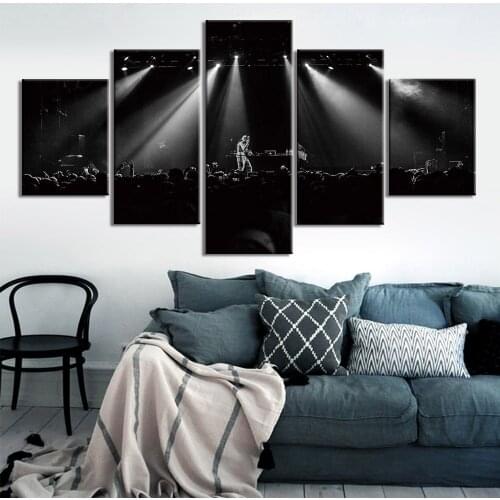 Canvas Pictures Framework HD Prints Poster 5 Piece music DJ Sing Paintings Modular Home Decoration Wall Art