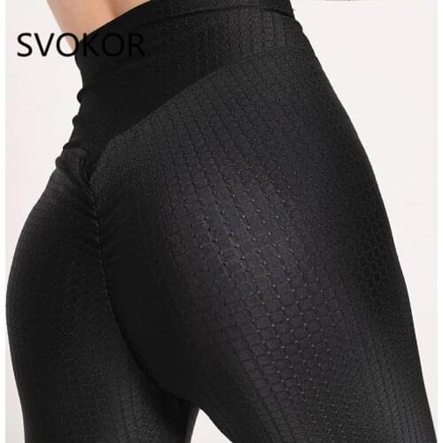 SVOKOR Leggings Women Solid Five-Color Casual Loose Printing Fitness Leggings Polyester High Waist Sexy Slim Leggings