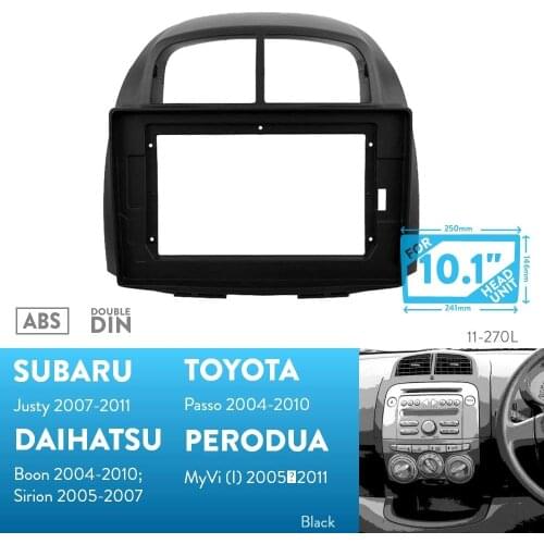 10.1 inch Car Radio Facia for DAIHATSU Boon 2004-2010; Sirion 2005-2007 Fascia Dash Kit Install Panel Plate Trim Bezel Adapter