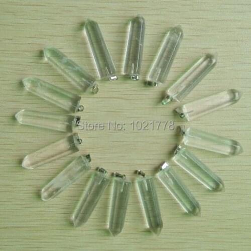 Fahsion Hot Sell watermelon white stone Charm Hexagonal pillar point Pendants for jewelry marking Wholesale 12Pcs Free shipping