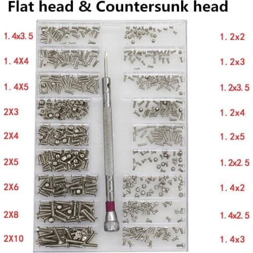 500Pcs Mini screw +1.6mm Screwdriver DIY Kit For Laptop Computer Assemble Repair Screw Fastener set