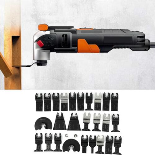 28Pcs Oscillating Saw Blades High Carbon Steel+Stainless Steel Woodworking Parts Helical Double Row Teeth Multi Saw Blades