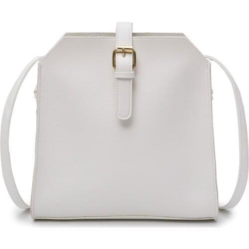 BANGE Women PU Solid Bucket Bag Adjustable Shoulder Strap Handbag Messenger Crossbody Bags For Women With Inside Zipper Bag