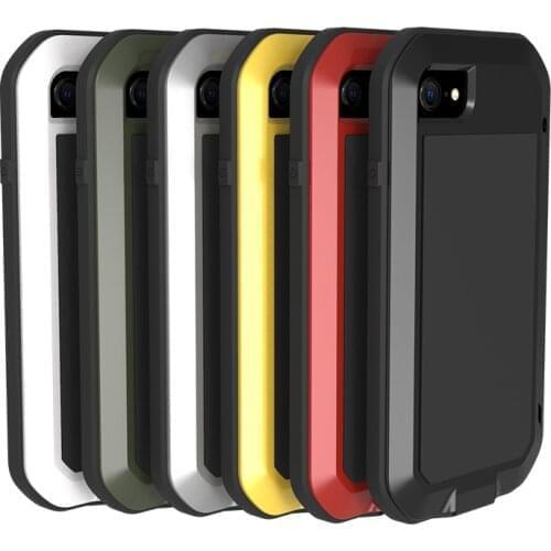 Original Love Mei Powerful Case For iPhone 7 8 Shock Dirt Proof Water Resistant Metal Armor Cover Phone Case for iPhone SE 2020