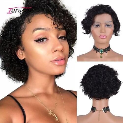 150% Density Curly Short Bob wig T-part Lace Wigs Brazilian Remy Human Hair for Black Women With Baby Hair Bob wig Human Hair