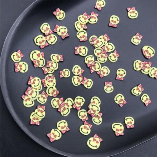 50g Smile Face Bowknot Polymer Clay Sprinkle For Kids Diy,Soft Clay For Craft Clay/Nail Art/Scrapbook Decoration DIY,Filler