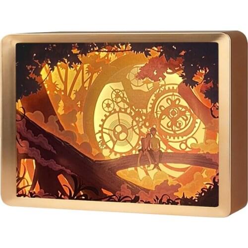 Dropshipping Artist Lightbox 3D Led Lights ValentineS Day Plating Frame Usb Recharge Paper Carving Lamp Gift Wedding Decoration