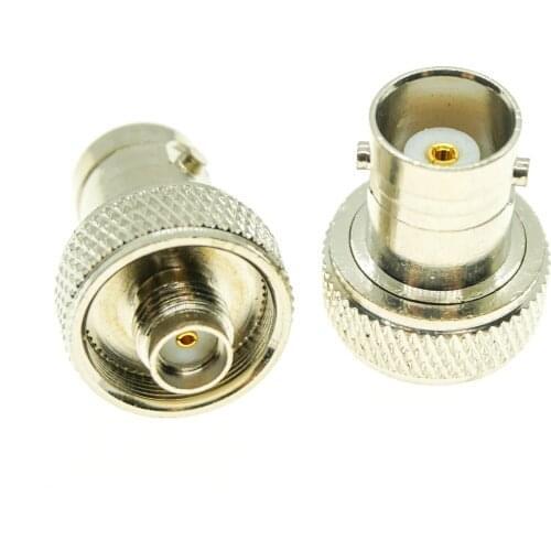 BNC To SMA Connector Antenna BNC Female to SMA Female Plug Nickel Plated Q9 Straight Coaxial RF Adapters for Vertex Icom Kenwood