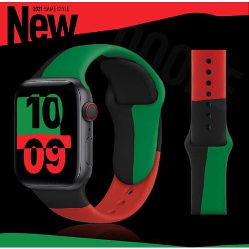 New Strap for Apple Watch Band Black Unity 38mm 42mm Iwatch Accessories Watch Sport Serie 4 5 SE 6 40mm 44mm Wristband Watchband