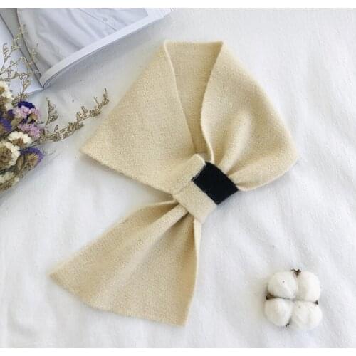 Luxury Brand Winter Scarf Women Solid Female Knitted Scarves Wraps Sharp Angle Shawls Warm Long Narrow Small Skinny Neckerchief