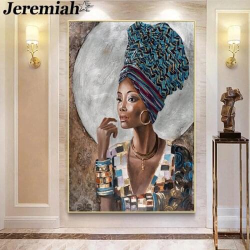 Modern Black Women Canvas Painting Abstract African Girl Graffiti Poster Picture Print Wall Art Nordic Home Decor Accessories