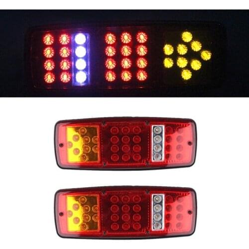 2pcs 24V Led Trailer Rear Light High Brighness Amber Arrows Indicator Turn Signal Lamp 33 Leds for Truck Lorry Trailer