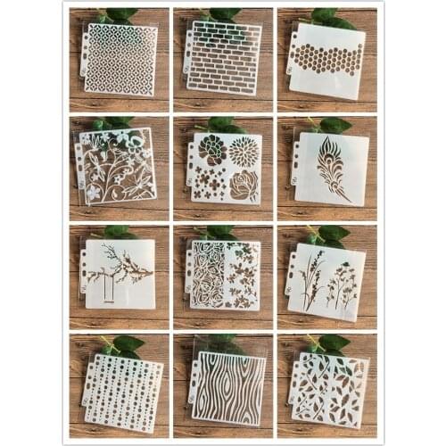 13*13 cm DIY Stencils Painting Scrapbook Coloring Embossing Album Decorative Paper Card Template