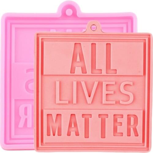 All Lives Matter Letters Keychain Silicone Mold DIY Craft Epoxy Resin Mold Necklace Pendant Charms Making Jewelry Moulds