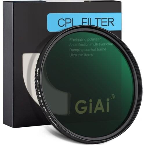 GiAi HD Clear Polarizing Camera Lens CPL Filter Multi Nano Coating Ultra Slim 72mm 77mm 67mm 62mm 58mm 55mm For Nikon Canon Sony