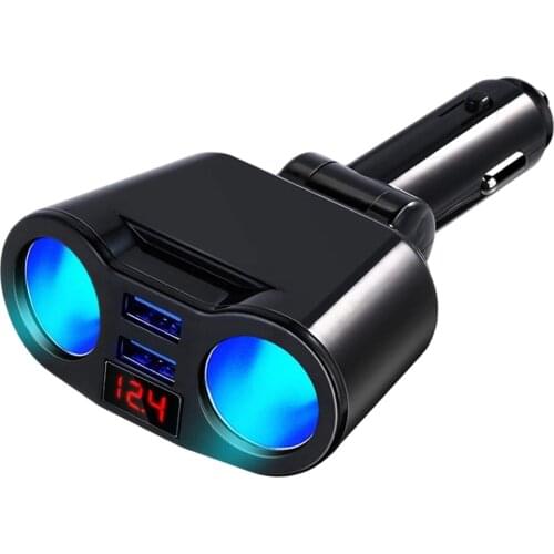 ABS DC 12V Car Cigarette Lighter Adapter Charger Rotatable IC Control Protection Accessories Parts for Smartphones MP3 Cameras