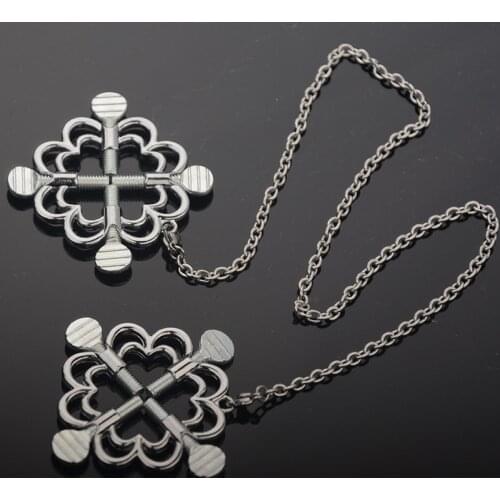 BDSM Metal Nipple Clamps Adjustable Chain Torture Play Clamp Nipple Clips breast Bondage Sexy Fetish Sex Toys For Women Gays 18