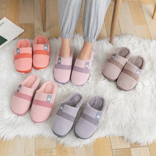 Ladies and Mens Autumn and Winter Cotton Slippers Cute Home Indoor Thickening Warm Home Non-slip Home Couple Cotton Slippers