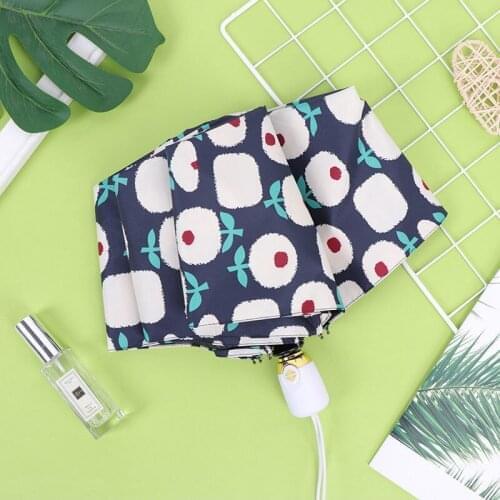 Umbrella Rain Women Three-folding Umbrella Windproof Man Sunny And Rainy Umbrella Due To UV